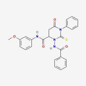 N-(3-methoxyphenyl)-6-oxo-1-phenyl-3-[(phenylcarbonyl)amino]-2-thioxohexahydropyrimidine-4-carboxamide