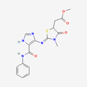 methyl [(2Z)-3-methyl-4-oxo-2-{[5-(phenylcarbamoyl)-1H-imidazol-4-yl]imino}-1,3-thiazolidin-5-yl]acetate