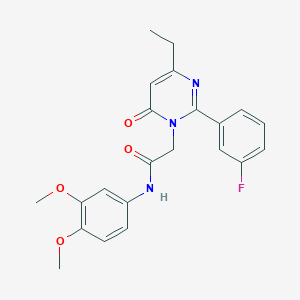 N-(3,4-dimethoxyphenyl)-2-[4-ethyl-2-(3-fluorophenyl)-6-oxopyrimidin-1(6H)-yl]acetamide