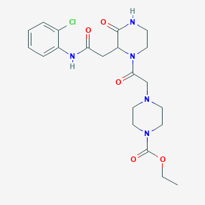 ethyl 4-(2-{2-[2-(2-chloroanilino)-2-oxoethyl]-3-oxopiperazino}-2-oxoethyl)tetrahydro-1(2H)-pyrazinecarboxylate