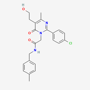 molecular formula C23H24ClN3O3 B11190530 2-[2-(4-chlorophenyl)-5-(2-hydroxyethyl)-4-methyl-6-oxopyrimidin-1(6H)-yl]-N-(4-methylbenzyl)acetamide 