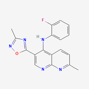 N-(2-fluorophenyl)-7-methyl-3-(3-methyl-1,2,4-oxadiazol-5-yl)-1,8-naphthyridin-4-amine