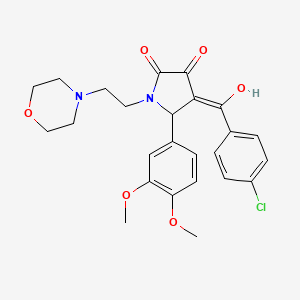 molecular formula C25H27ClN2O6 B11190557 4-[(4-chlorophenyl)carbonyl]-5-(3,4-dimethoxyphenyl)-3-hydroxy-1-[2-(morpholin-4-yl)ethyl]-1,5-dihydro-2H-pyrrol-2-one 