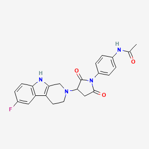 N-{4-[3-(6-fluoro-1,3,4,9-tetrahydro-2H-beta-carbolin-2-yl)-2,5-dioxopyrrolidin-1-yl]phenyl}acetamide