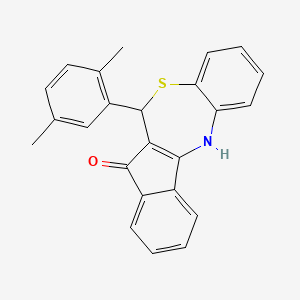 molecular formula C24H19NOS B11190604 6-(2,5-Dimethylphenyl)-6H-indeno[2,1-C][1,5]benzothiazepin-7-OL 