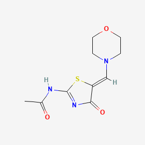 molecular formula C10H13N3O3S B11190606 N-[(5Z)-5-(morpholin-4-ylmethylidene)-4-oxo-4,5-dihydro-1,3-thiazol-2-yl]acetamide 