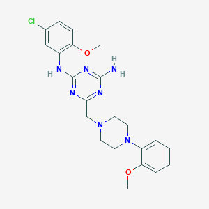 N-(5-chloro-2-methoxyphenyl)-6-{[4-(2-methoxyphenyl)piperazin-1-yl]methyl}-1,3,5-triazine-2,4-diamine