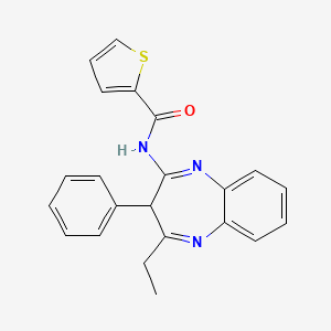 N-(4-ethyl-3-phenyl-3H-1,5-benzodiazepin-2-yl)thiophene-2-carboxamide