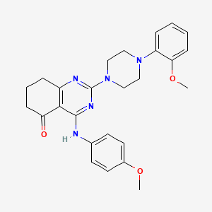 molecular formula C26H29N5O3 B11190624 4-[(4-methoxyphenyl)amino]-2-[4-(2-methoxyphenyl)piperazin-1-yl]-7,8-dihydroquinazolin-5(6H)-one 