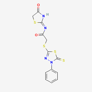 N-[(2Z)-4-hydroxy-1,3-thiazol-2(5H)-ylidene]-2-[(4-phenyl-5-thioxo-4,5-dihydro-1,3,4-thiadiazol-2-yl)sulfanyl]acetamide