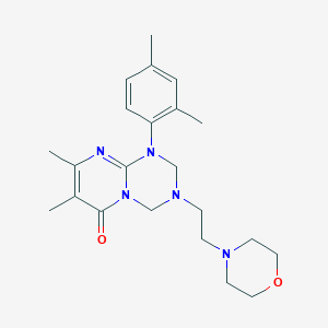 1-(2,4-dimethylphenyl)-7,8-dimethyl-3-[2-(morpholin-4-yl)ethyl]-1,2,3,4-tetrahydro-6H-pyrimido[1,2-a][1,3,5]triazin-6-one