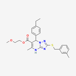 2-Methoxyethyl 7-(4-ethylphenyl)-5-methyl-2-[(3-methylbenzyl)sulfanyl]-4,7-dihydro[1,2,4]triazolo[1,5-a]pyrimidine-6-carboxylate