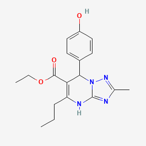 molecular formula C18H22N4O3 B11190700 Ethyl 7-(4-hydroxyphenyl)-2-methyl-5-propyl-4,7-dihydro[1,2,4]triazolo[1,5-a]pyrimidine-6-carboxylate 