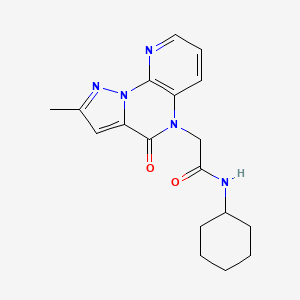 molecular formula C18H21N5O2 B11190702 N-Cyclohexyl-2-[2-methyl-4-oxopyrazolo[1,5-A]pyrido[3,2-E]pyrazin-5(4H)-YL]acetamide 