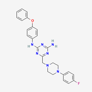 6-{[4-(4-fluorophenyl)piperazin-1-yl]methyl}-N-(4-phenoxyphenyl)-1,3,5-triazine-2,4-diamine