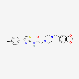 2-[4-(1,3-benzodioxol-5-ylmethyl)piperazin-1-yl]-N-[4-(4-methylphenyl)-1,3-thiazol-2-yl]acetamide