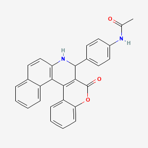 molecular formula C28H20N2O3 B11190726 N-[4-(2-oxo-3,4-dihydro-2H-benzo[f]chromeno[3,4-c]quinolin-3-yl)phenyl]acetamide 