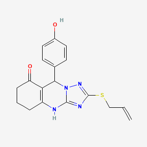 9-(4-hydroxyphenyl)-2-(prop-2-en-1-ylsulfanyl)-5,6,7,9-tetrahydro[1,2,4]triazolo[5,1-b]quinazolin-8(4H)-one