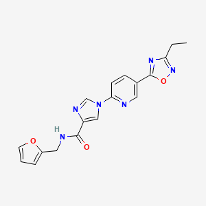 1-[5-(3-ethyl-1,2,4-oxadiazol-5-yl)pyridin-2-yl]-N-(furan-2-ylmethyl)-1H-imidazole-4-carboxamide