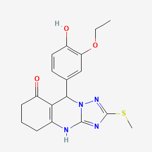 9-(3-ethoxy-4-hydroxyphenyl)-2-(methylsulfanyl)-5,6,7,9-tetrahydro[1,2,4]triazolo[5,1-b]quinazolin-8(4H)-one