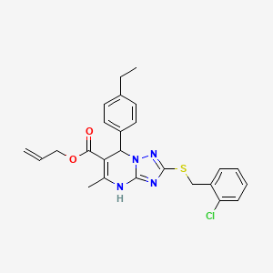 Prop-2-en-1-yl 2-[(2-chlorobenzyl)sulfanyl]-7-(4-ethylphenyl)-5-methyl-4,7-dihydro[1,2,4]triazolo[1,5-a]pyrimidine-6-carboxylate