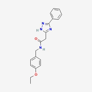 molecular formula C19H20N4O2 B11190830 N-(4-ethoxybenzyl)-2-(3-phenyl-1H-1,2,4-triazol-5-yl)acetamide 