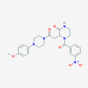 3-{2-[4-(4-Methoxyphenyl)piperazin-1-YL]-2-oxoethyl}-4-(3-nitrobenzoyl)piperazin-2-one