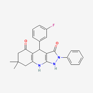 4-(3-fluorophenyl)-7,7-dimethyl-2-phenyl-4,7,8,9-tetrahydro-1H-pyrazolo[3,4-b]quinoline-3,5(2H,6H)-dione