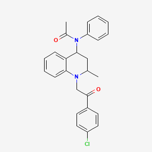 molecular formula C26H25ClN2O2 B11190838 N-{1-[2-(4-chlorophenyl)-2-oxoethyl]-2-methyl-1,2,3,4-tetrahydroquinolin-4-yl}-N-phenylacetamide 