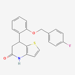 molecular formula C20H16FNO2S B11190840 7-{2-[(4-fluorobenzyl)oxy]phenyl}-6,7-dihydrothieno[3,2-b]pyridin-5(4H)-one 