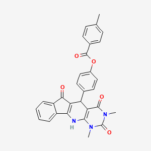 [4-(5,7-dimethyl-4,6,17-trioxo-5,7,9-triazatetracyclo[8.7.0.03,8.011,16]heptadeca-1(10),3(8),11,13,15-pentaen-2-yl)phenyl] 4-methylbenzoate