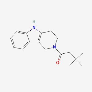 molecular formula C17H22N2O B11190857 3,3-dimethyl-1-{1H,2H,3H,4H,5H-pyrido[4,3-b]indol-2-yl}butan-1-one 