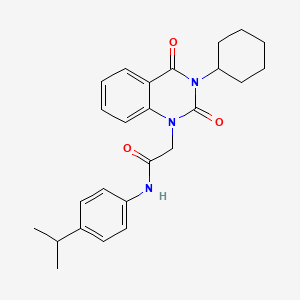 molecular formula C25H29N3O3 B11190861 2-(3-cyclohexyl-2,4-dioxo-3,4-dihydroquinazolin-1(2H)-yl)-N-[4-(propan-2-yl)phenyl]acetamide 