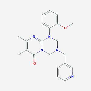 molecular formula C21H23N5O2 B11190881 1-(2-methoxyphenyl)-7,8-dimethyl-3-(pyridin-3-ylmethyl)-1,2,3,4-tetrahydro-6H-pyrimido[1,2-a][1,3,5]triazin-6-one 