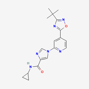 1-[4-(3-tert-butyl-1,2,4-oxadiazol-5-yl)pyridin-2-yl]-N-cyclopropyl-1H-imidazole-4-carboxamide