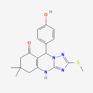 9-(4-hydroxyphenyl)-6,6-dimethyl-2-(methylsulfanyl)-5,6,7,9-tetrahydro[1,2,4]triazolo[5,1-b]quinazolin-8(4H)-one