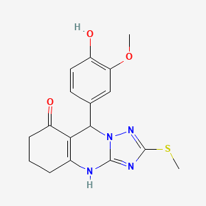 9-(4-hydroxy-3-methoxyphenyl)-2-(methylsulfanyl)-5,6,7,9-tetrahydro[1,2,4]triazolo[5,1-b]quinazolin-8(4H)-one