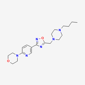 molecular formula C20H30N6O2 B11190920 4-(5-(5-((4-Butylpiperazin-1-yl)methyl)-1,2,4-oxadiazol-3-yl)pyridin-2-yl)morpholine 