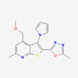 2-[4-(methoxymethyl)-6-methyl-3-(1H-pyrrol-1-yl)thieno[2,3-b]pyridin-2-yl]-5-methyl-1,3,4-oxadiazole