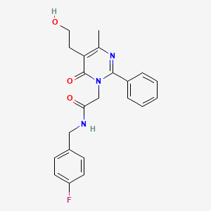 N-(4-fluorobenzyl)-2-[5-(2-hydroxyethyl)-4-methyl-6-oxo-2-phenylpyrimidin-1(6H)-yl]acetamide