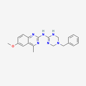 N-(5-benzyl-1,4,5,6-tetrahydro-1,3,5-triazin-2-yl)-6-methoxy-4-methylquinazolin-2-amine