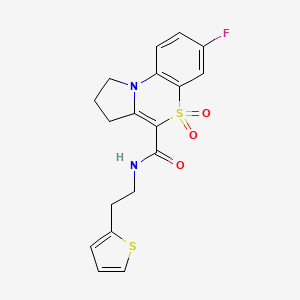 7-fluoro-N-[2-(thiophen-2-yl)ethyl]-2,3-dihydro-1H-pyrrolo[2,1-c][1,4]benzothiazine-4-carboxamide 5,5-dioxide