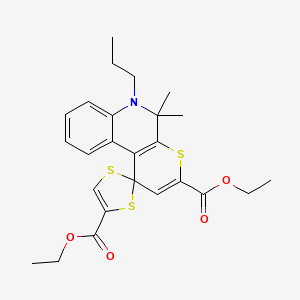 Diethyl 5',5'-dimethyl-6'-propyl-5',6'-dihydrospiro[1,3-dithiole-2,1'-thiopyrano[2,3-c]quinoline]-3',4-dicarboxylate