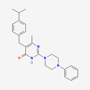 molecular formula C25H30N4O B11191020 6-methyl-2-(4-phenylpiperazin-1-yl)-5-[4-(propan-2-yl)benzyl]pyrimidin-4(3H)-one 