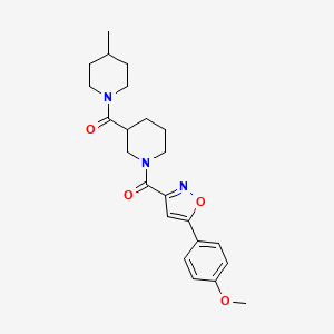 [5-(4-Methoxyphenyl)-3-isoxazolyl]{3-[(4-methylpiperidino)carbonyl]piperidino}methanone