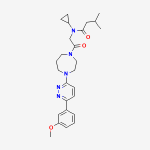 molecular formula C26H35N5O3 B11191054 N-Cyclopropyl-N-(2-{4-[6-(3-methoxyphenyl)pyridazin-3-YL]-1,4-diazepan-1-YL}-2-oxoethyl)-3-methylbutanamide 