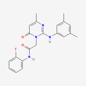 2-{2-[(3,5-dimethylphenyl)amino]-4-methyl-6-oxopyrimidin-1(6H)-yl}-N-(2-fluorophenyl)acetamide