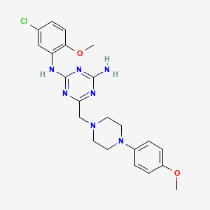 N-(5-chloro-2-methoxyphenyl)-6-{[4-(4-methoxyphenyl)piperazin-1-yl]methyl}-1,3,5-triazine-2,4-diamine