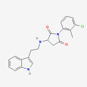 molecular formula C21H20ClN3O2 B11191144 1-(3-chloro-2-methylphenyl)-3-{[2-(1H-indol-3-yl)ethyl]amino}pyrrolidine-2,5-dione 