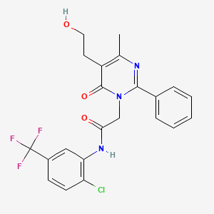 N-[2-chloro-5-(trifluoromethyl)phenyl]-2-[5-(2-hydroxyethyl)-4-methyl-6-oxo-2-phenylpyrimidin-1(6H)-yl]acetamide